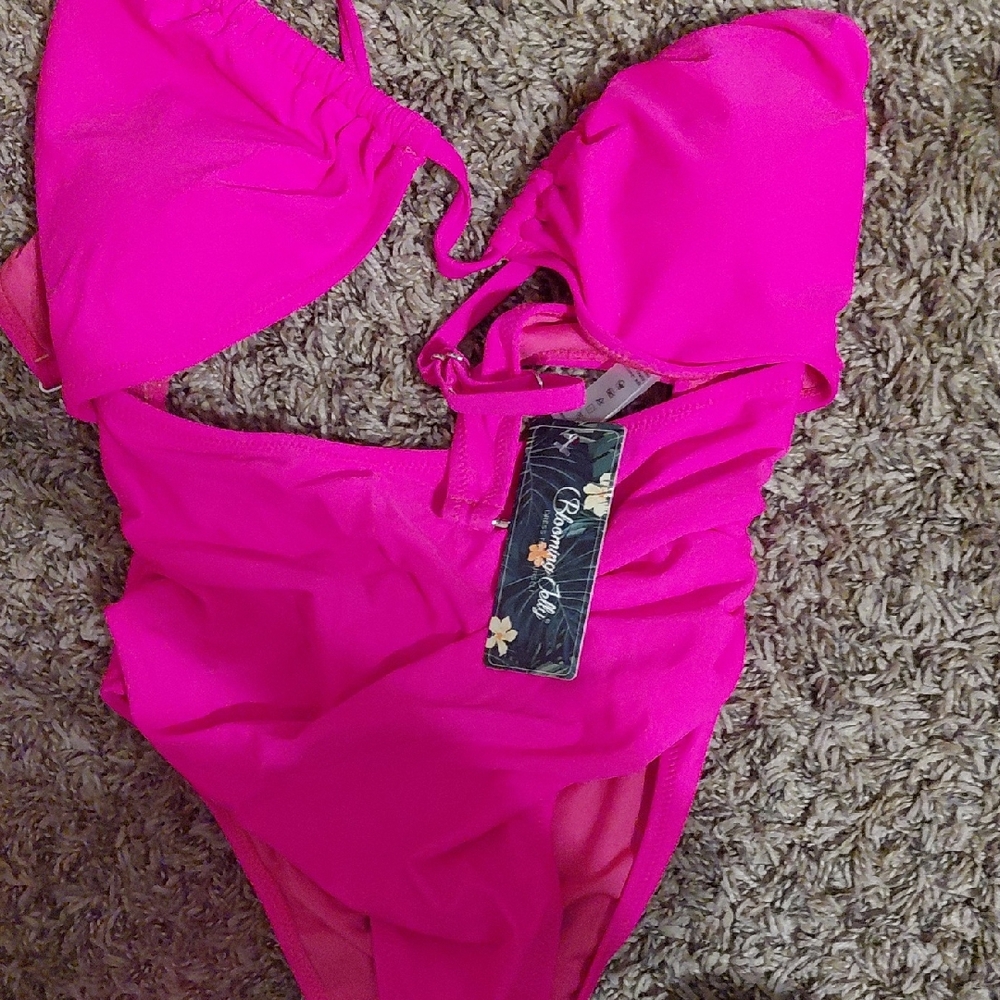 Bright Pink Women's One Piece Swimsuit